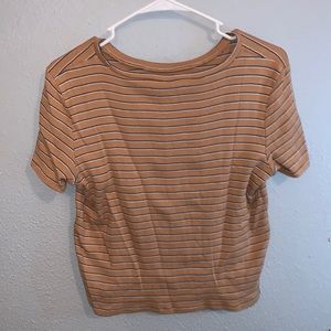 Scoop neck striped tee